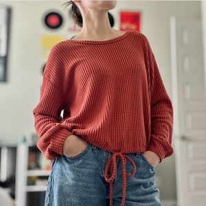 Hollister Brick Waffle Top Size S